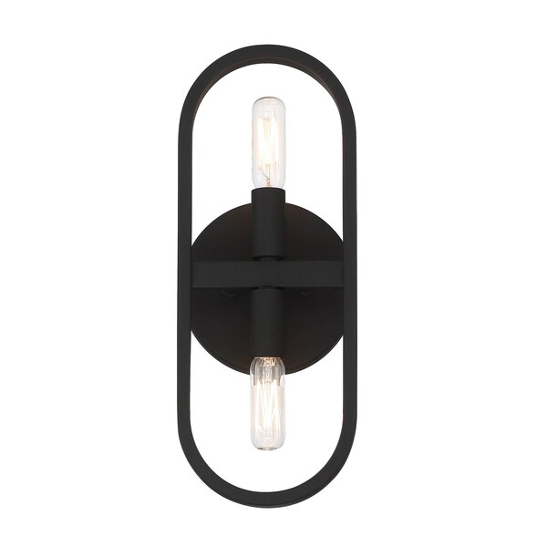 Designers Fountain Carousel 5.25in 2-Light Black Minimalist Indoor Wall Sconce D254C-2WS-BK - main